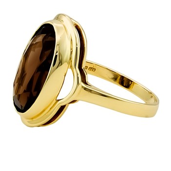 9ct gold Smoky Quartz Ring size N